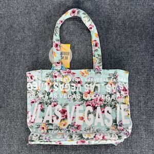 Robin Ruth Tote Floral Graphic Las Vegas All Over Print Zip Top Canvas Zipper